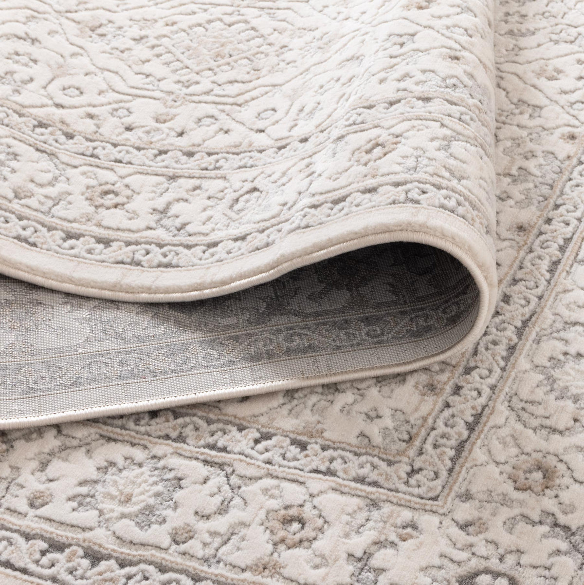 Maya Traditional Border Cream and Beige Rug - M103 – view 4