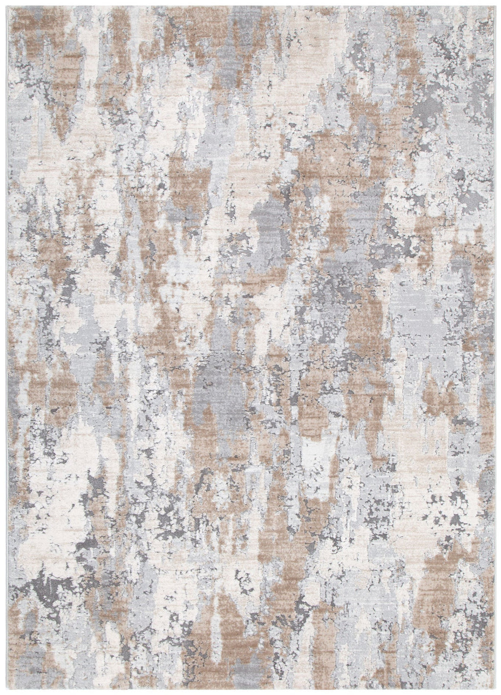 Maya Watercolour Abstract Grey and Beige Rug - M106 – view 2