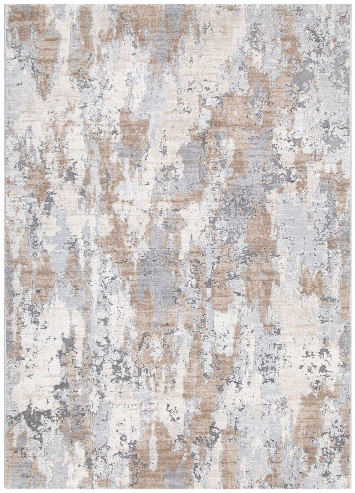 Maya Watercolour Abstract Grey and Beige Rug - M106 – view 2