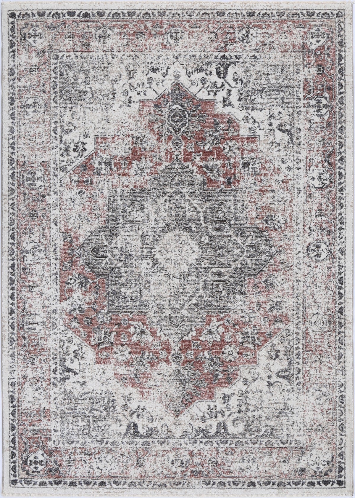 Maryland Grey Multicolour Medallion Rug - M16 – view 2