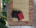 Mahal Multicolour Border Jute Rug styled with furniture