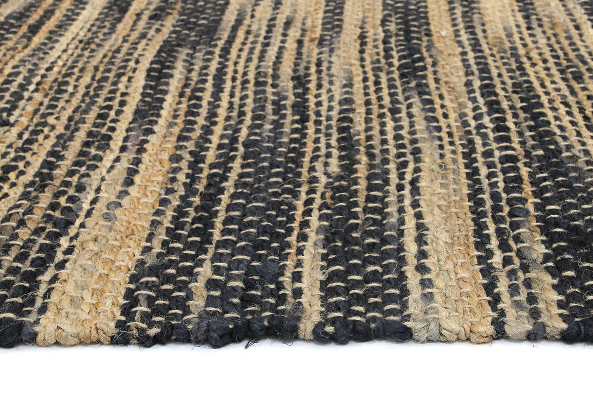Malmo Grey Stripe Natural Jute Rug – view 3