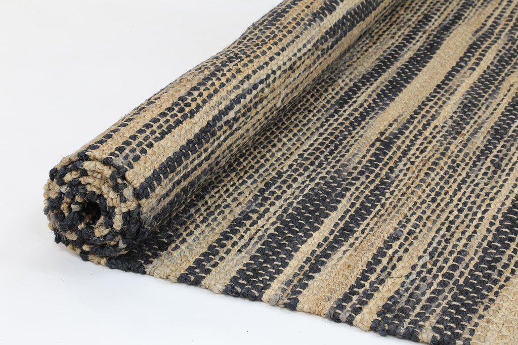 Malmo Grey Stripe Natural Jute Rug – view 5