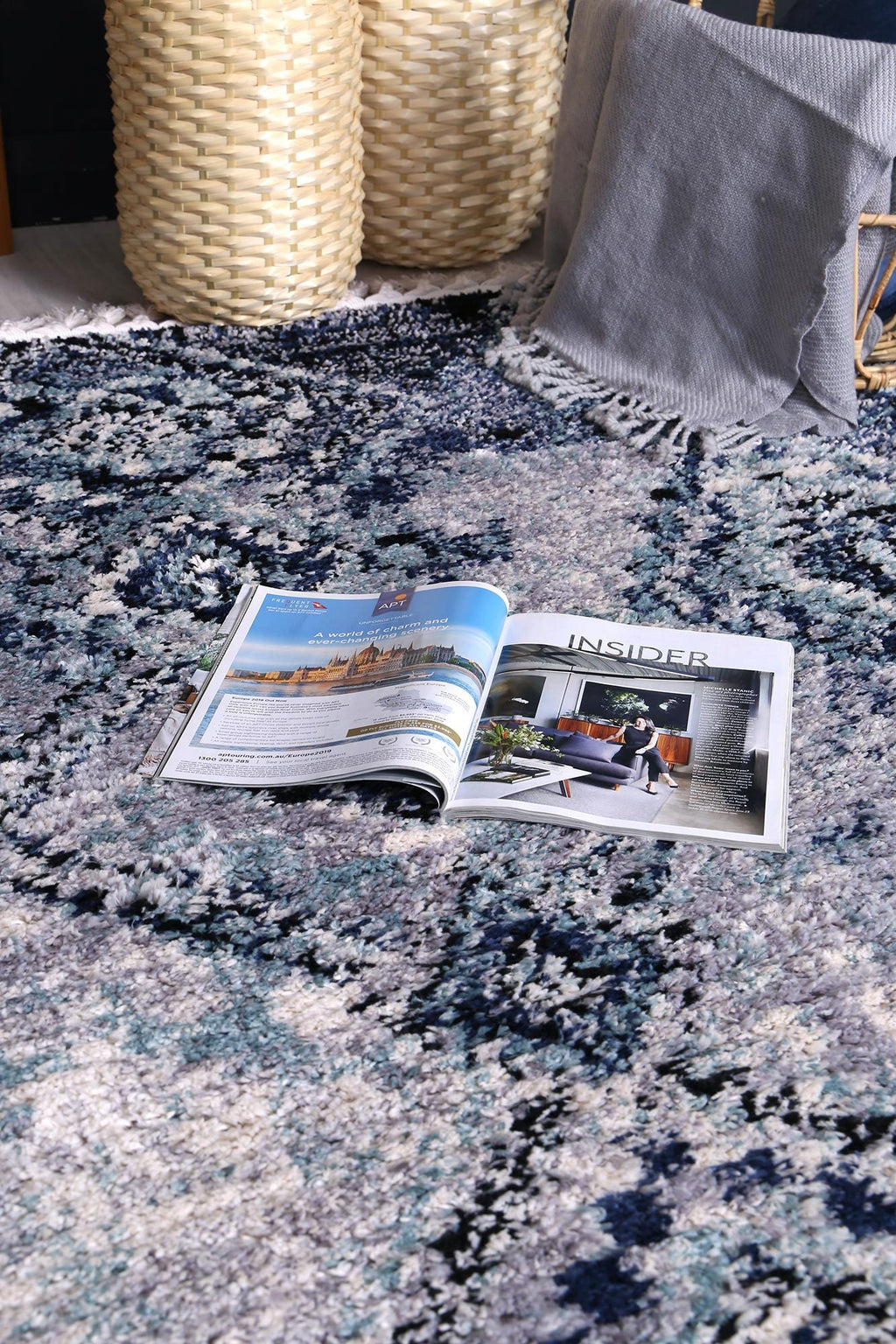 Mansour Incan Blue Geometric Rug - 2BLUE – view 6