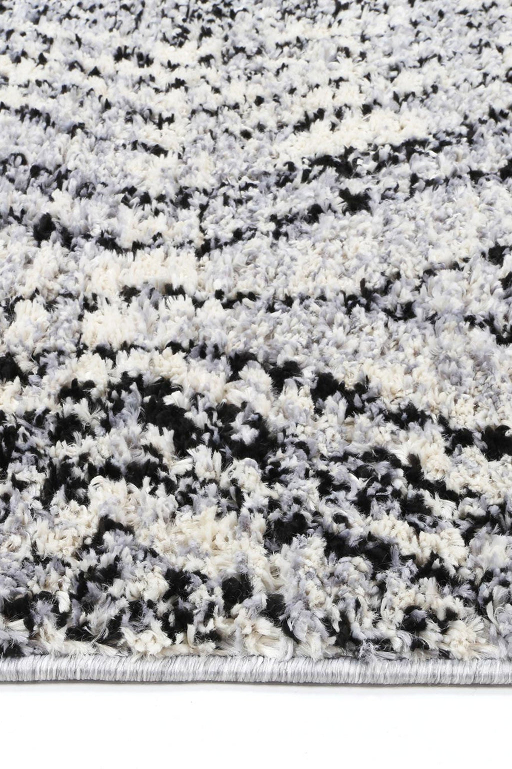 Mansour Harlequin Black & White Geometric Rug - 6BWHI – view 3
