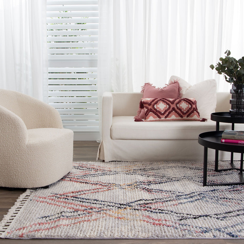Mansour Argyle Multi Geometric Rug - 10MULT styled with furniture