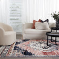 Mansour Antique Rust Transitional Rug - 12RUST styled with furniture