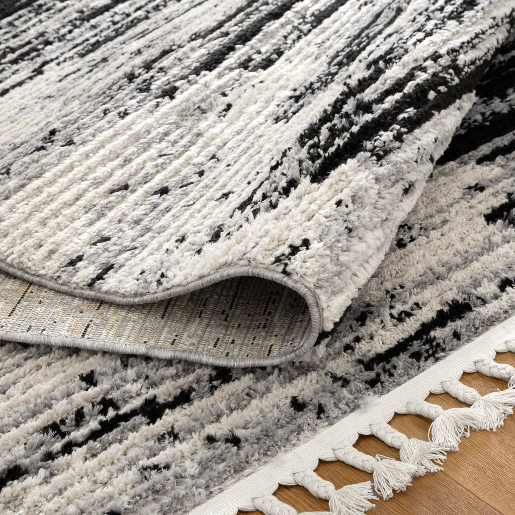 Mansour Abstract Beige & Black Shag Rug - 9BEIGE – view 3