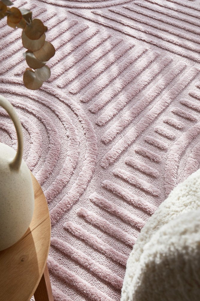 Marigold Dior Pink Modern Textured Rug