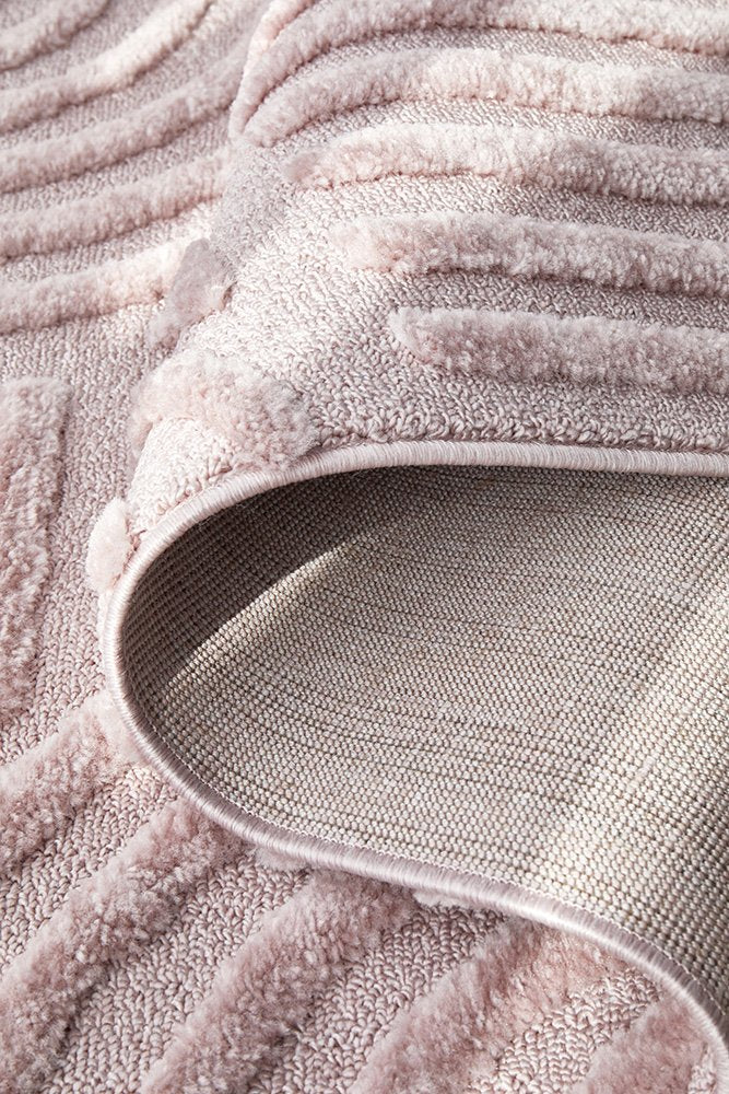 Marigold Dior Pink Modern Textured Rug