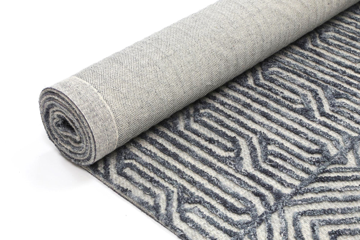 Marbella Blue Contemporary Rug - 60215LGRY – view 5