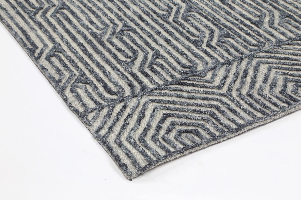 Marbella Blue Contemporary Rug - 60215LGRY – view 6