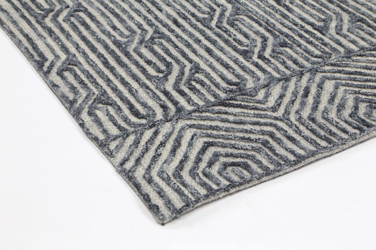 Marbella Blue Contemporary Rug - 60215LGRY – view 6