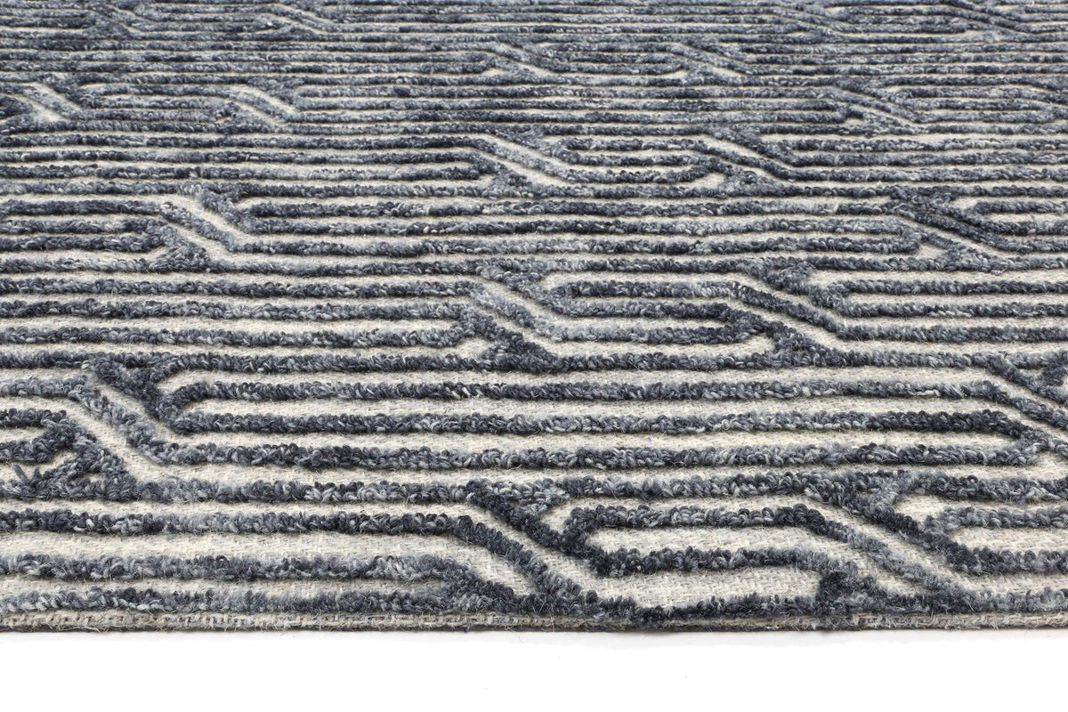 Marbella Blue Contemporary Rug - 60215LGRY – view 3