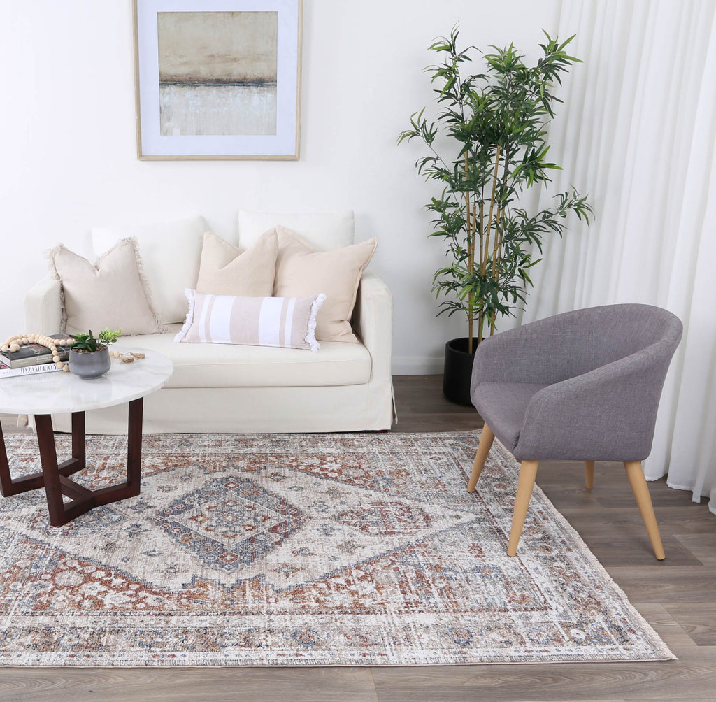 Maryland Shriaz Multi Traditional Soft Rug - M04 styled with furniture
