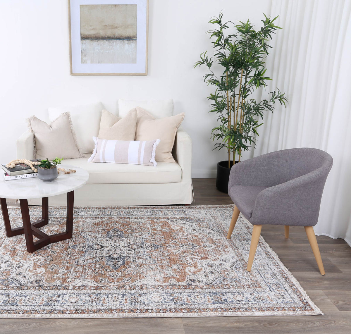 Maryland Balch Multi Traditional Soft Rug - M15 styled with furniture