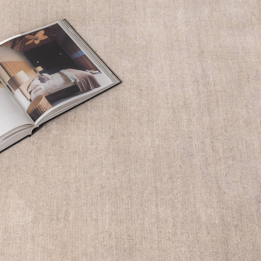 Charleston Hand-Knotted Beige Wool Rug - detail 5