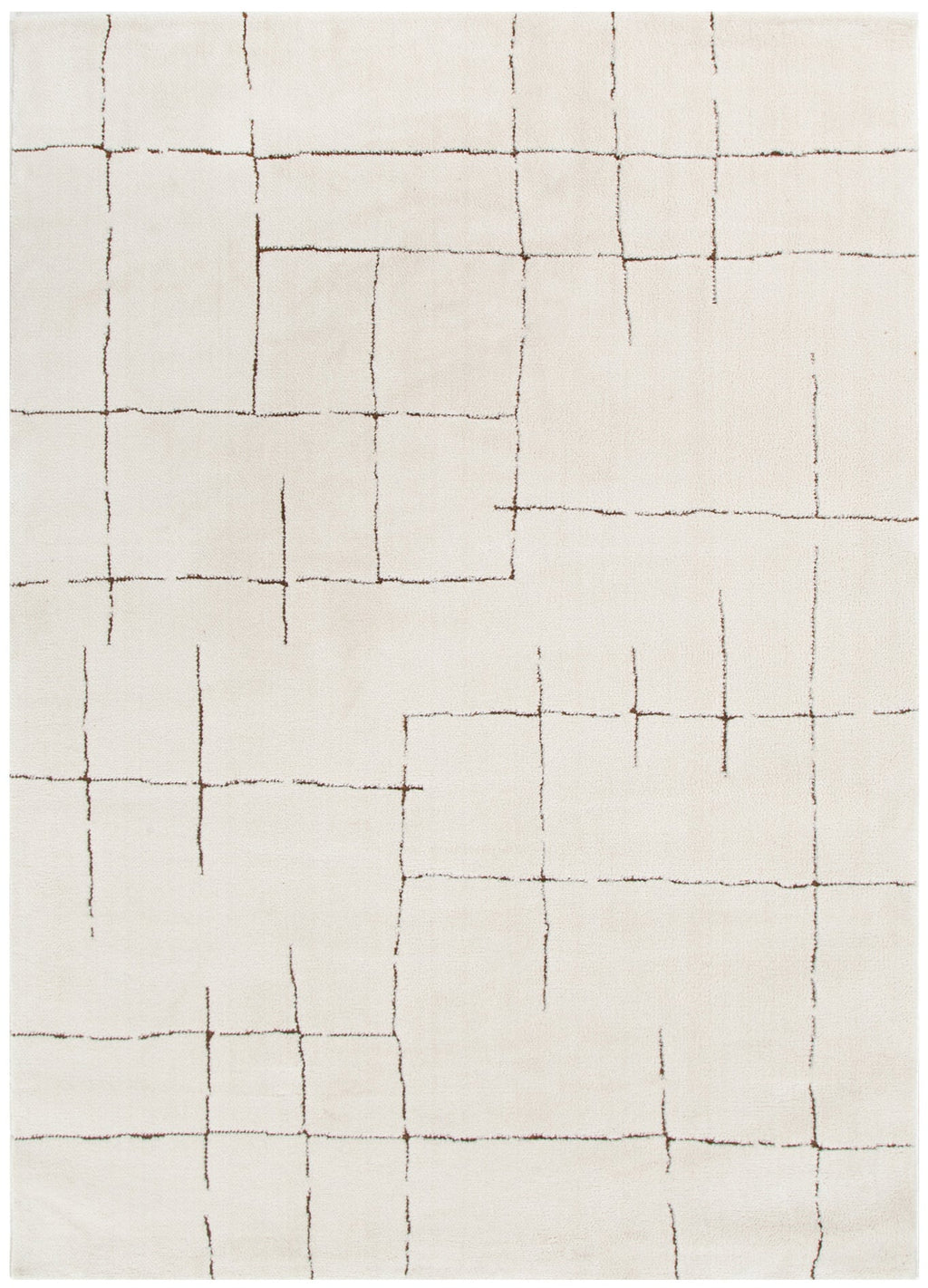 Mila Abstract Lines Brown Cream Rug - MIL10 – view 2
