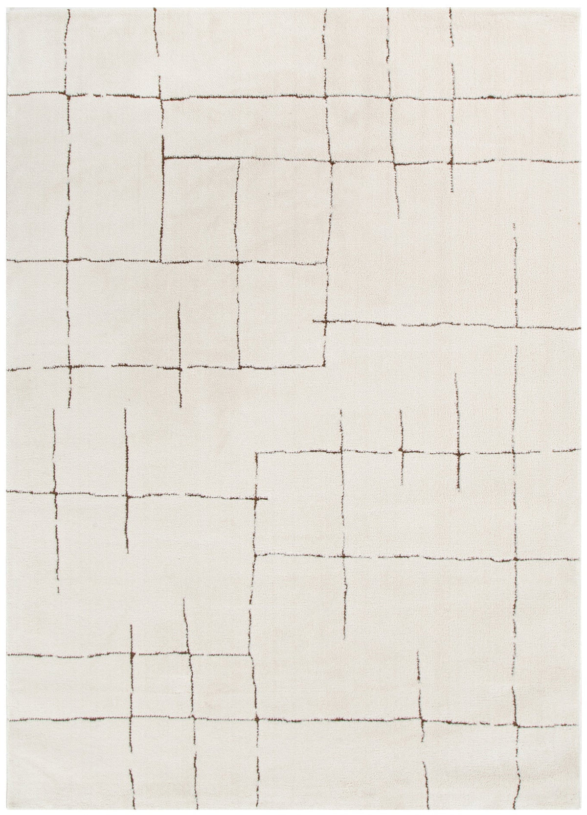 Mila Abstract Lines Brown Cream Rug - MIL10 – view 2