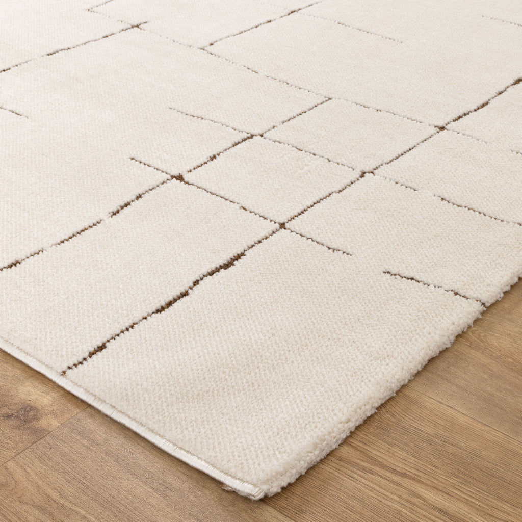 Mila Abstract Lines Brown Cream Rug - MIL10 – view 3