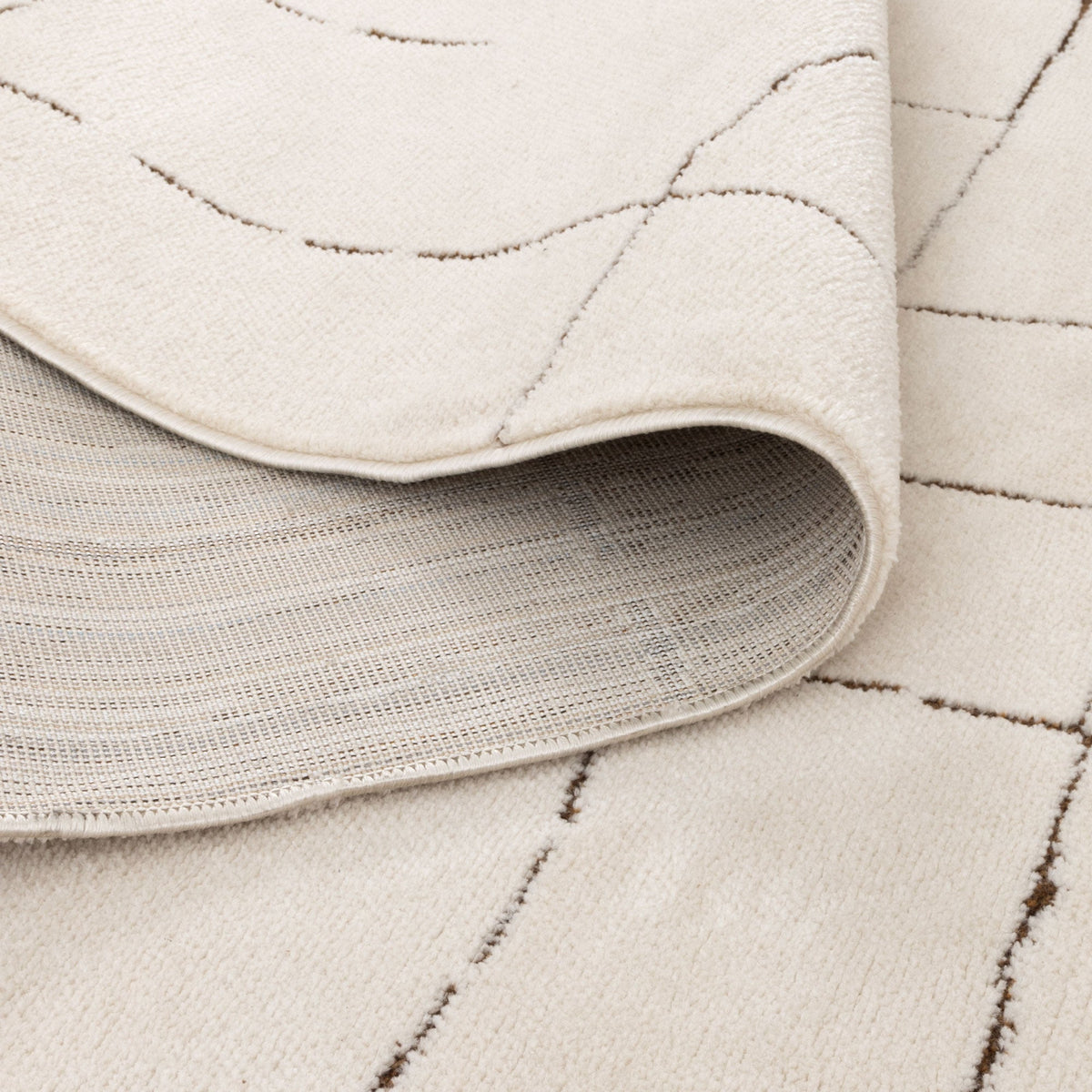 Mila Abstract Lines Brown Cream Rug - MIL10 – view 4
