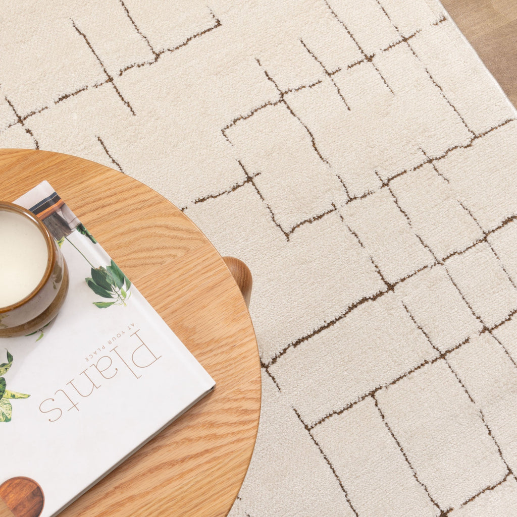 Mila Abstract Lines Brown Cream Rug - MIL10 – view 7