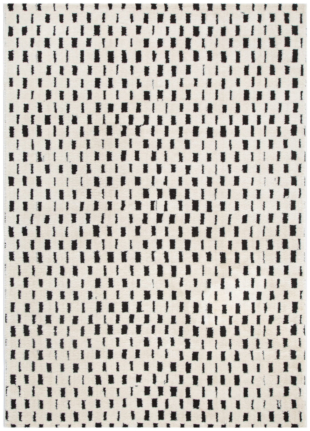 Mila Monochrome Squares Black and Cream Rug - MIL2 – view 2