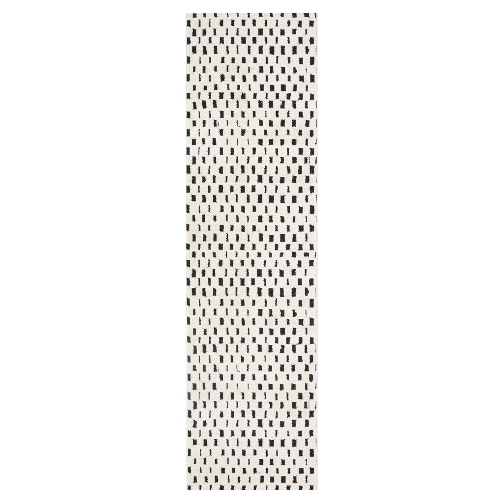 Mila Monochrome Squares Black and Cream Rug - MIL2 – view 6