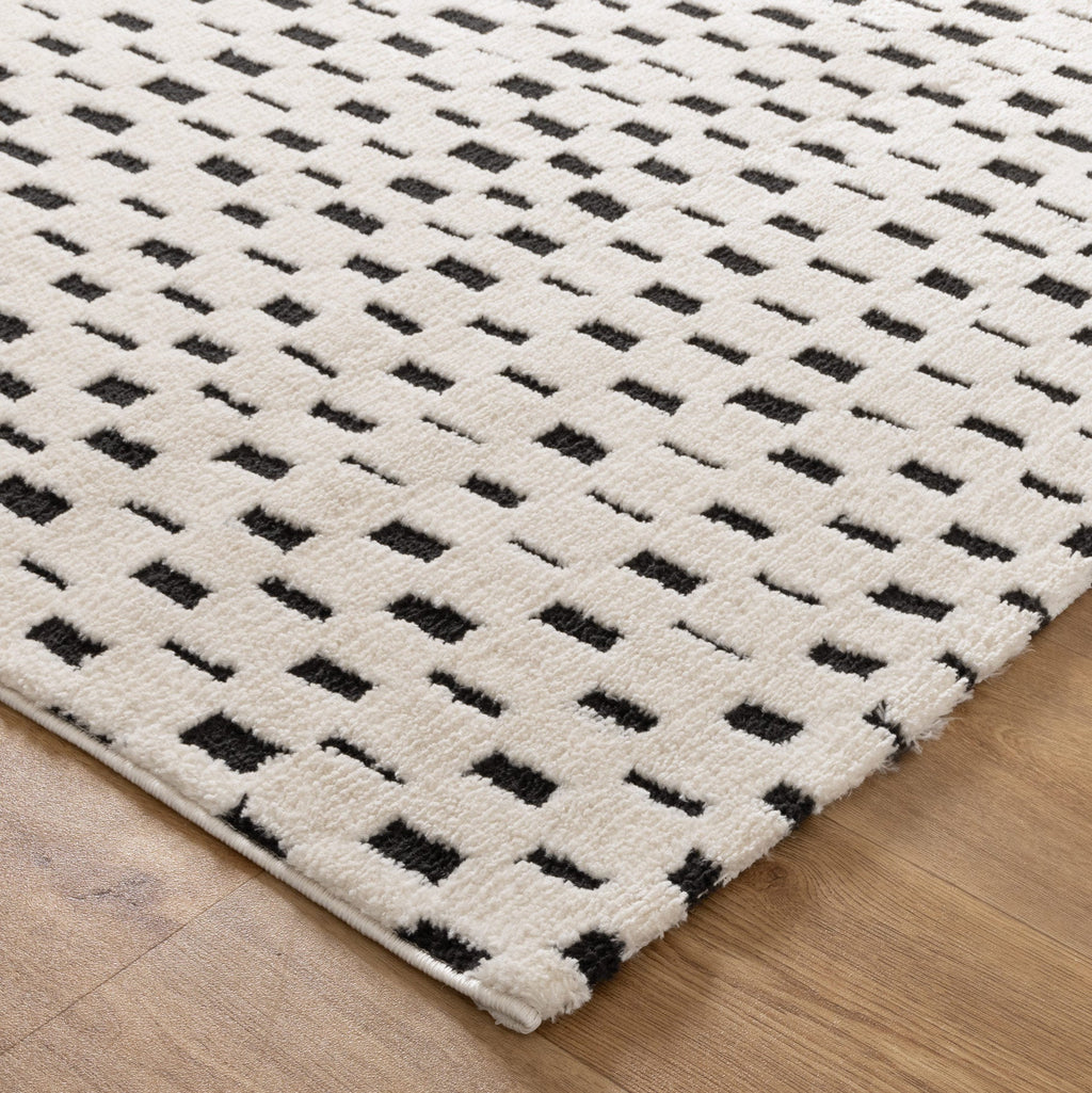 Mila Monochrome Squares Black and Cream Rug - MIL2 – view 3
