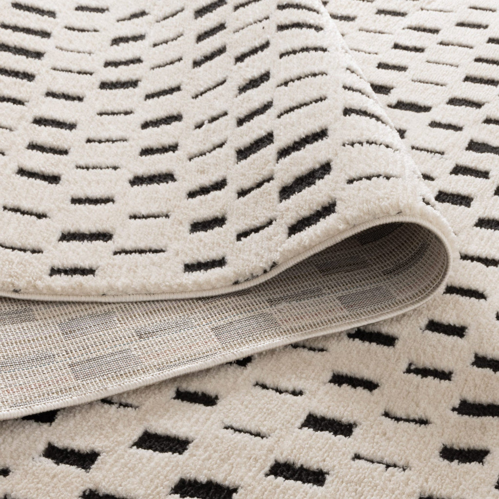 Mila Monochrome Squares Black and Cream Rug - MIL2 – view 4