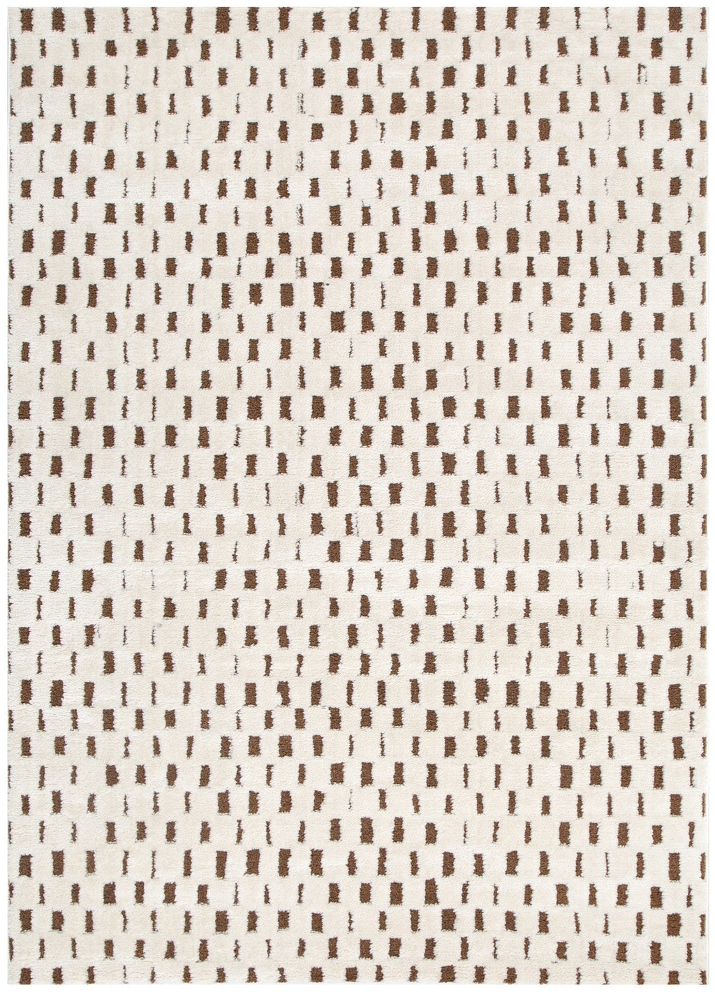 Mila Monochrome Squares Brown and Cream Rug - MIL3 – view 2