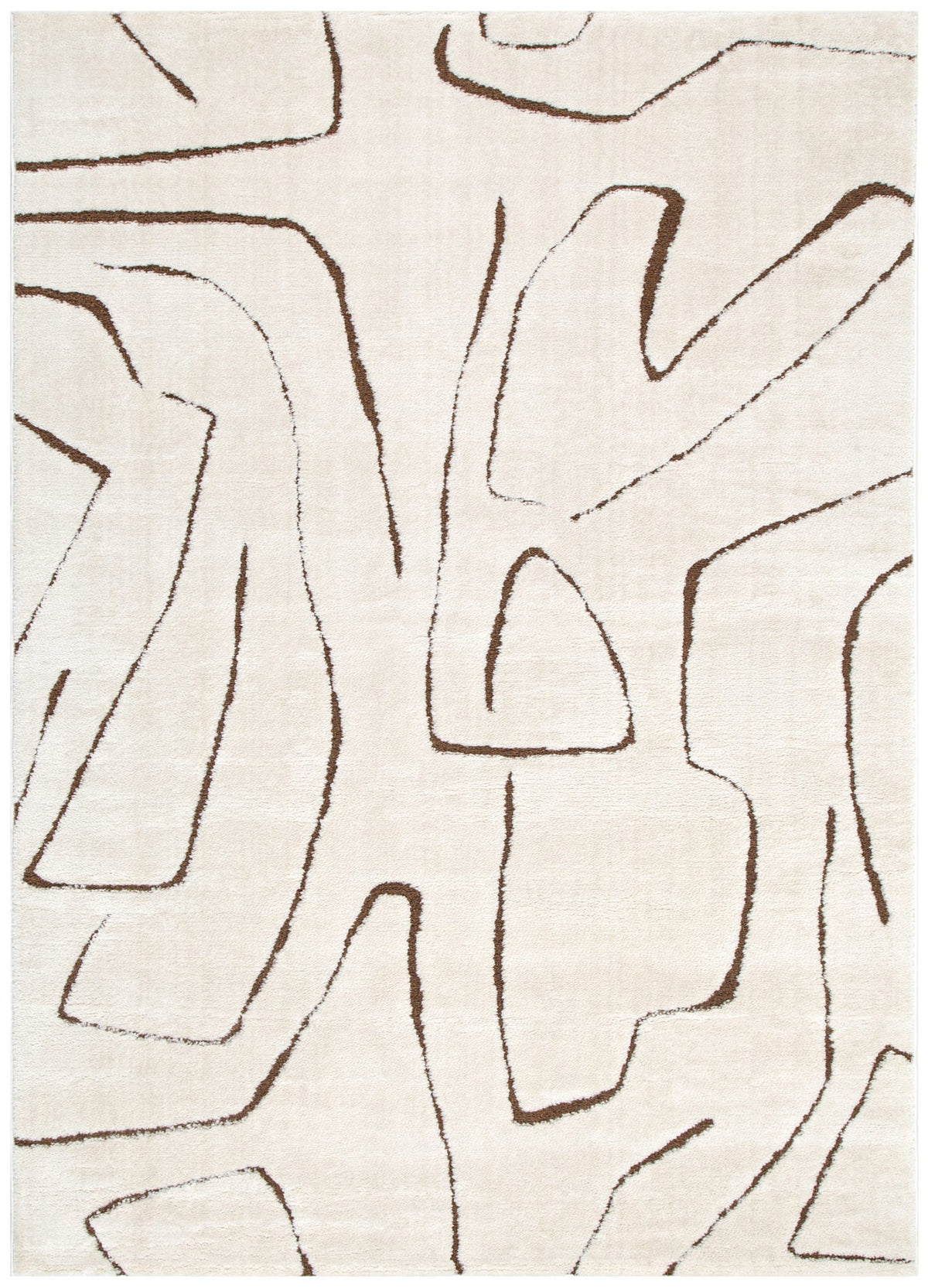 Mila Modern Lines Cream and Brown Rug - MIL5 – view 2
