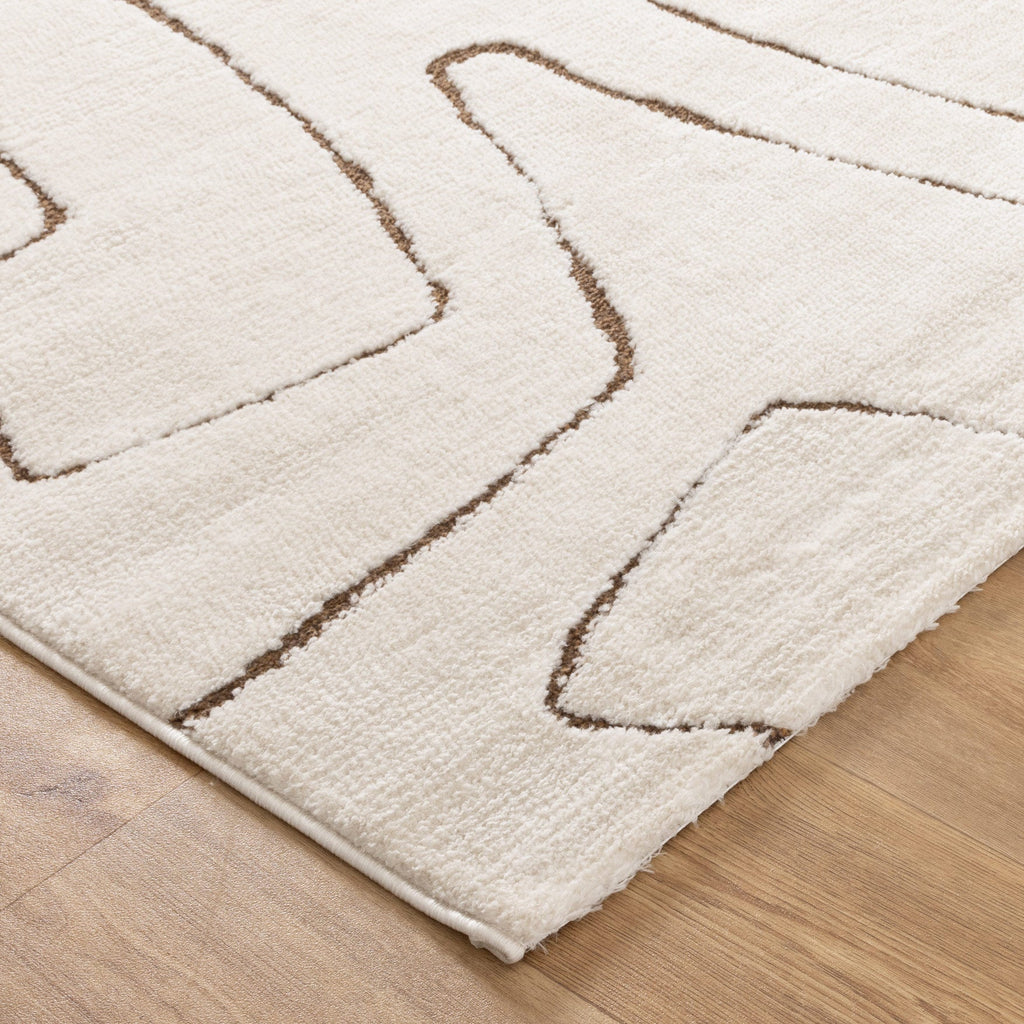 Mila Modern Lines Cream and Brown Rug - MIL5 – view 3
