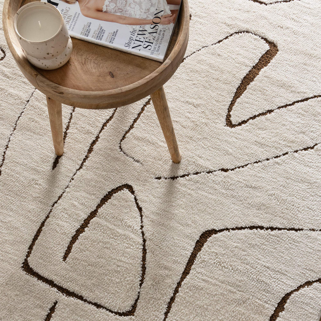Mila Modern Lines Cream and Brown Rug - MIL5 – view 5