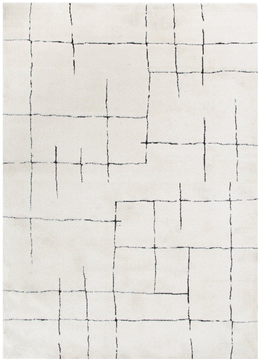 Mila Abstract Lines Black Cream Rug - MIL9 – view 2