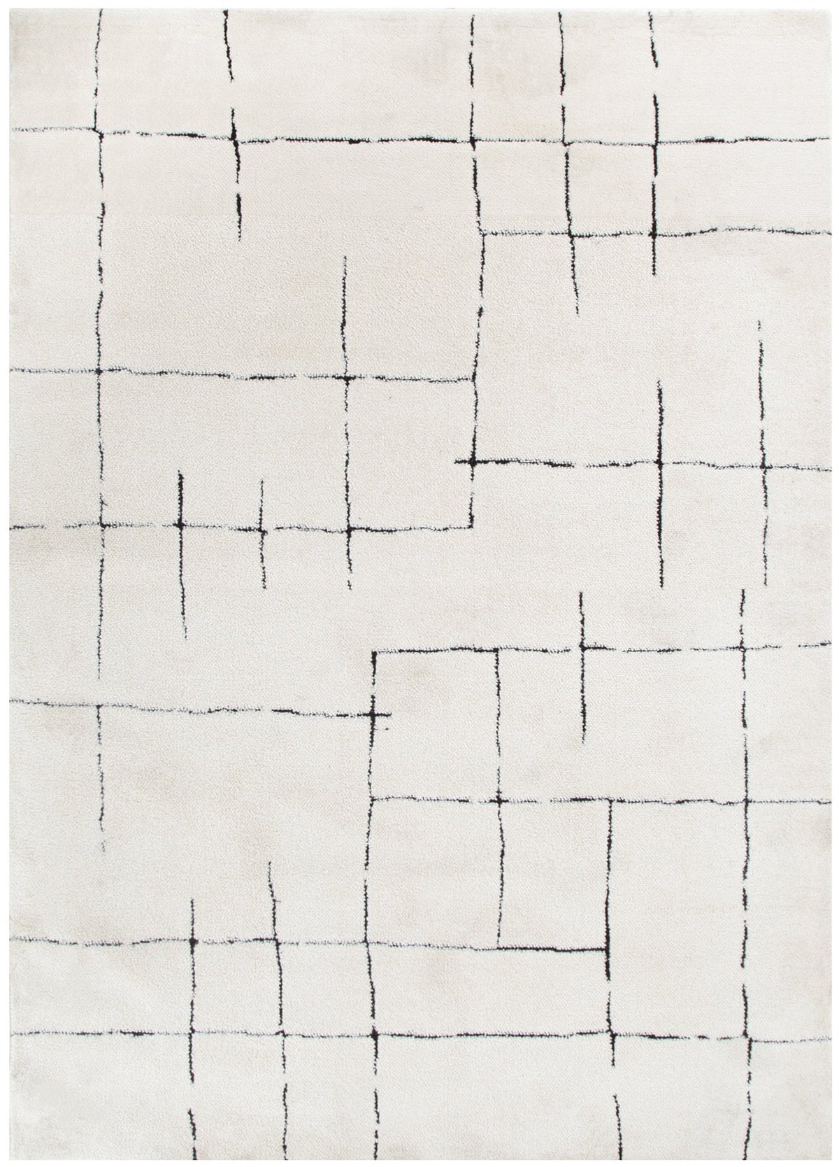Mila Abstract Lines Black Cream Rug - MIL9 – view 2