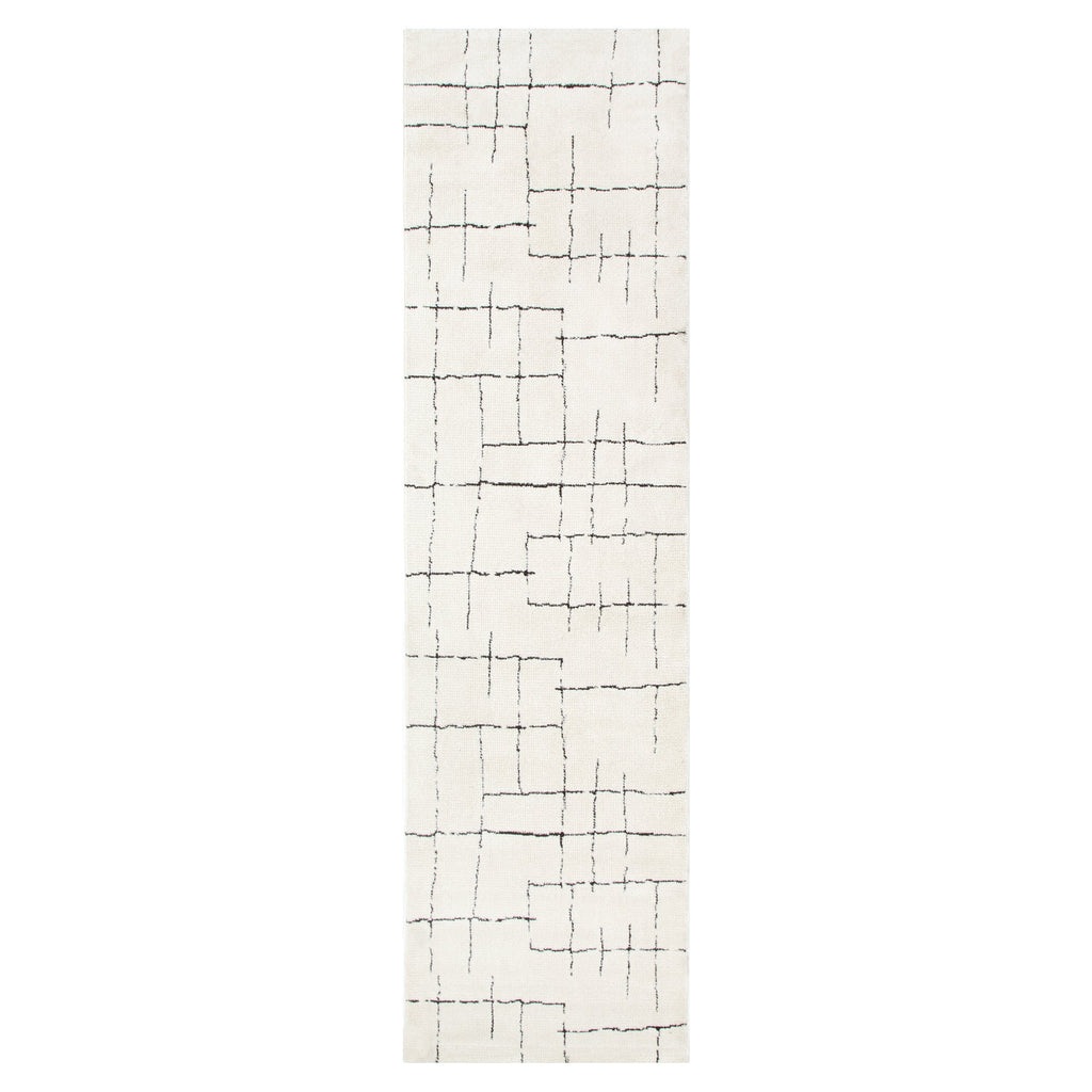 Mila Abstract Lines Black Cream Rug - MIL9 – view 6