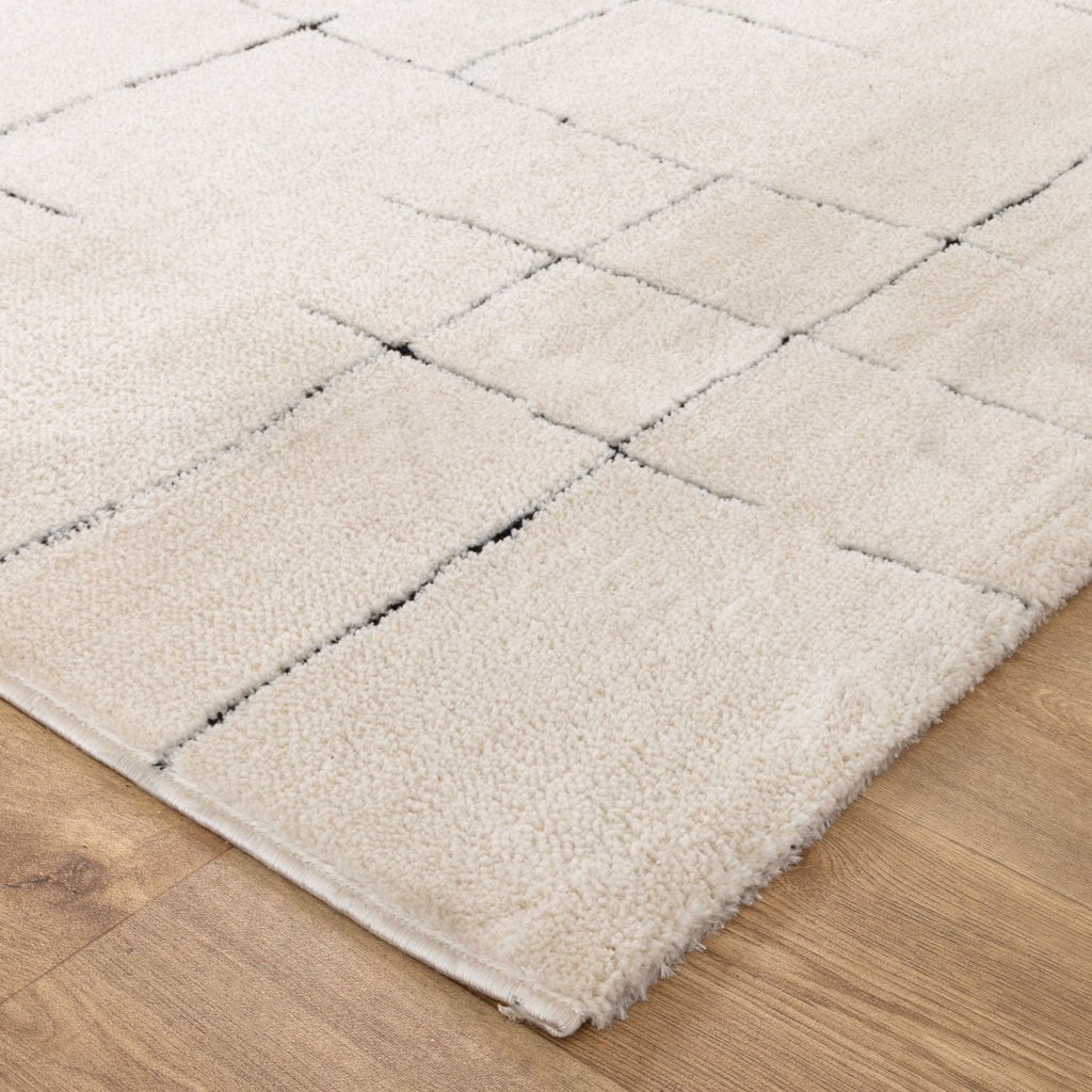 Mila Abstract Lines Black Cream Rug - MIL9 – view 3