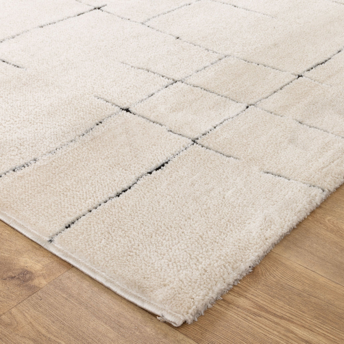 Mila Abstract Lines Black Cream Rug - MIL9 – view 3