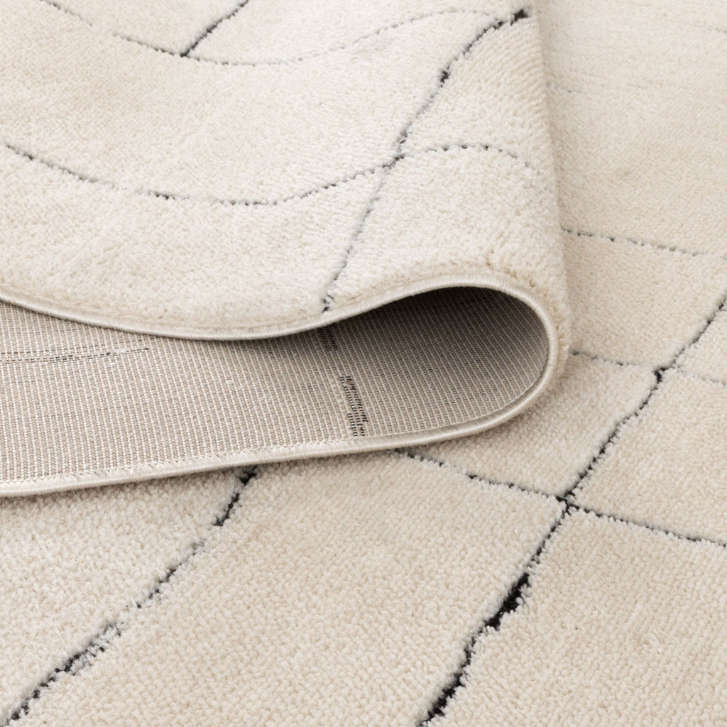Mila Abstract Lines Black Cream Rug - MIL9 – view 4