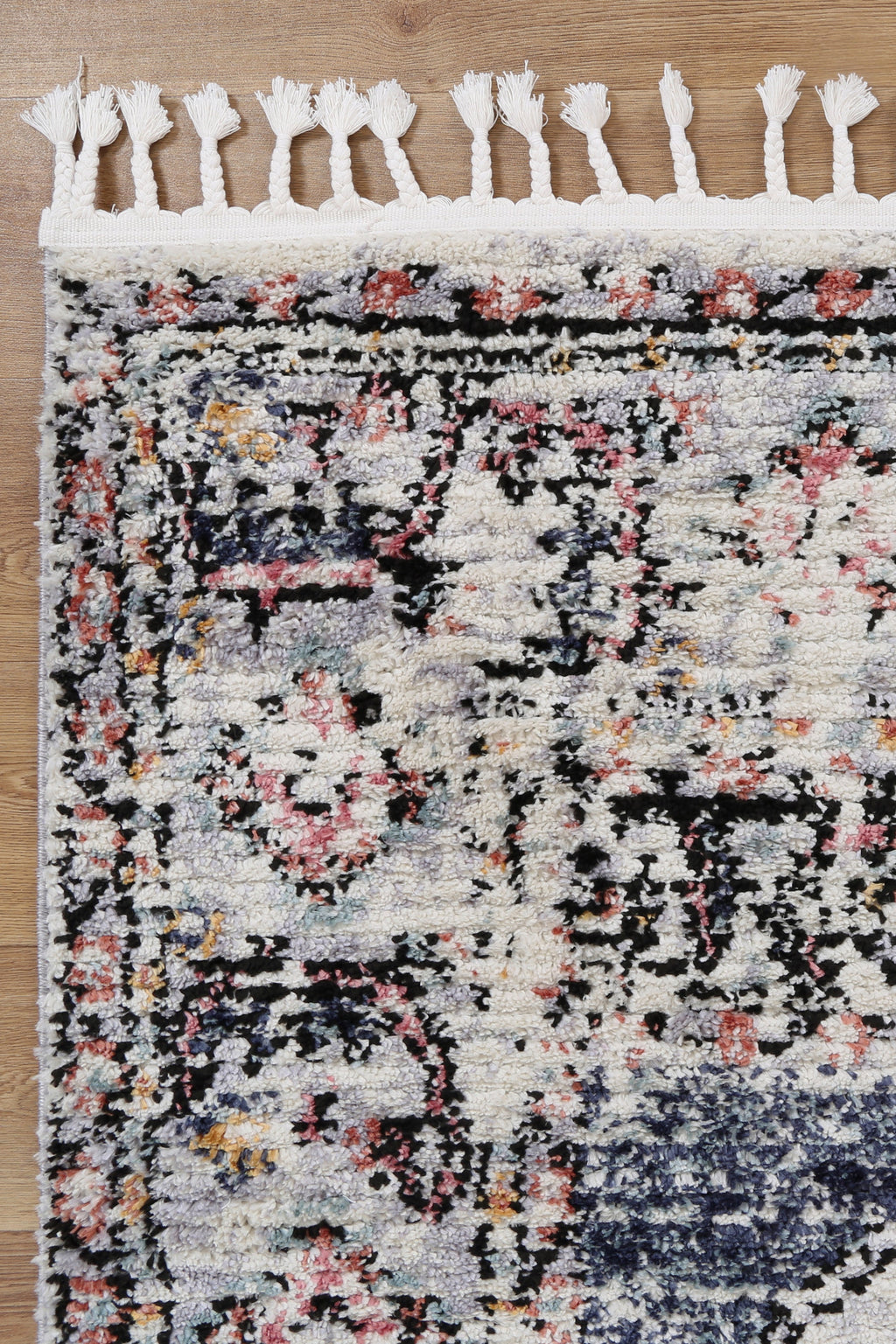 Morocco Grey Pink Shag Rug - MORO04 – view 3
