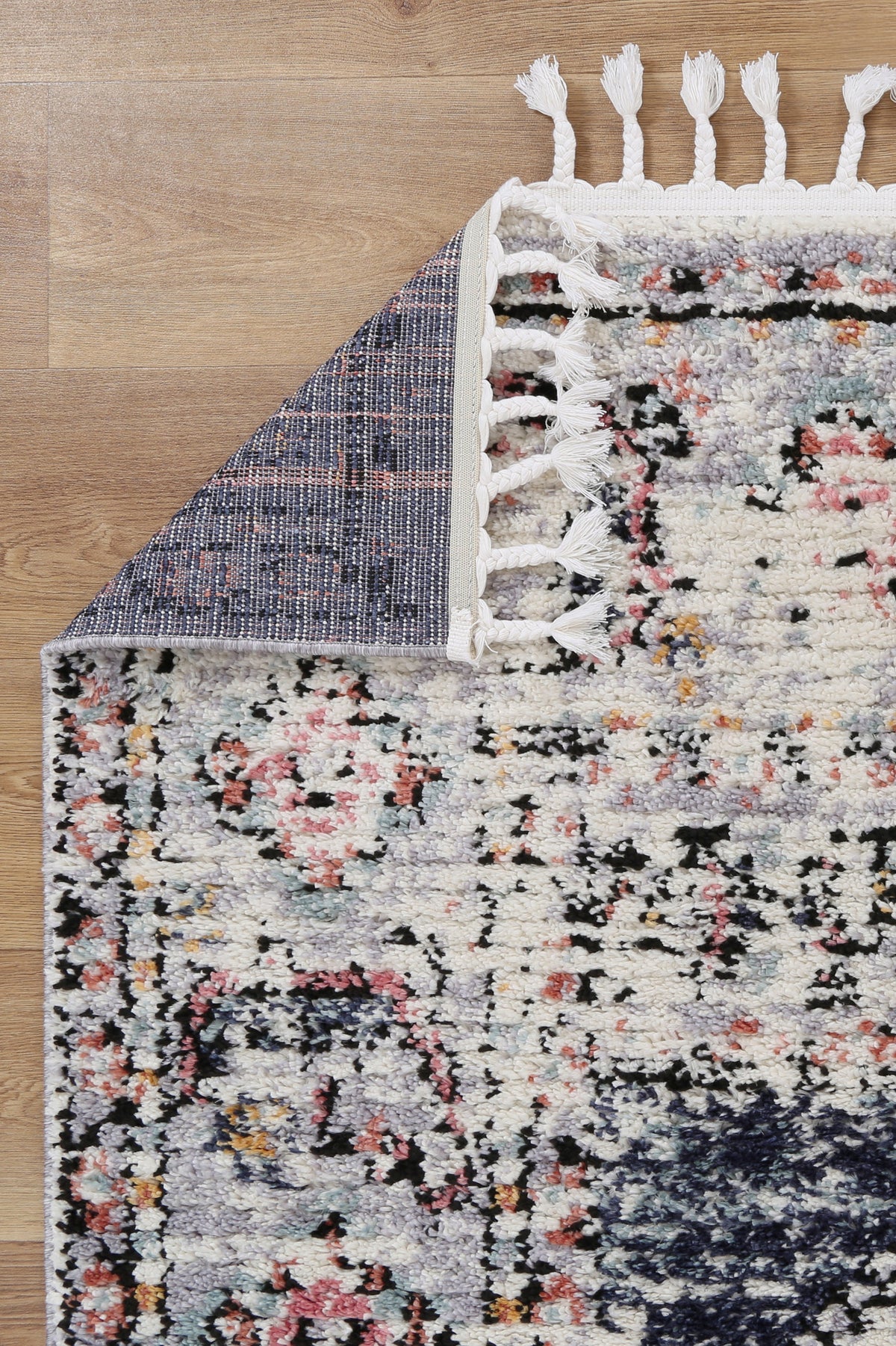 Morocco Grey Pink Shag Rug - MORO04 – view 4