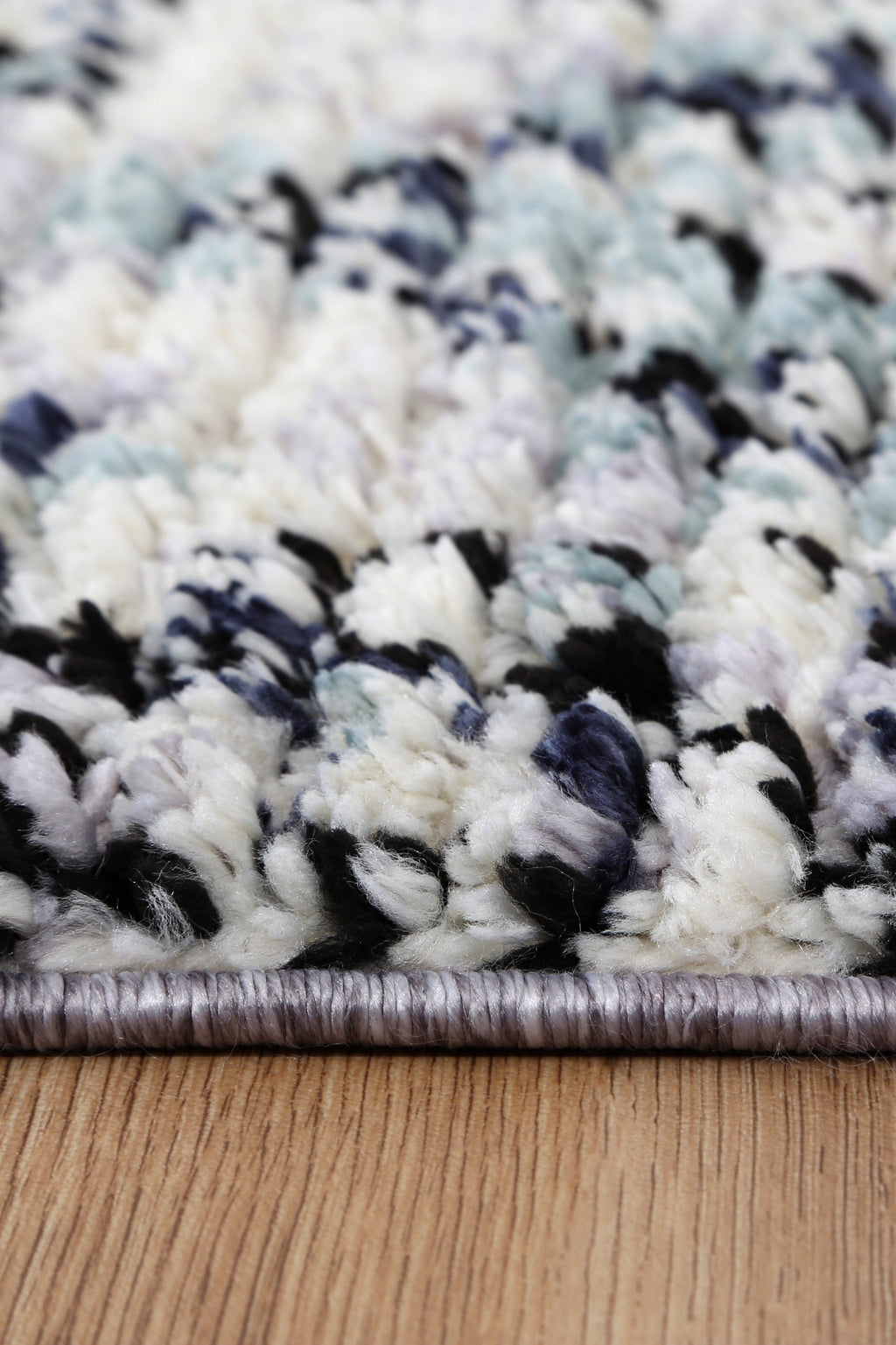 Morocco Grey White Shag Rug - MORO05 – view 5