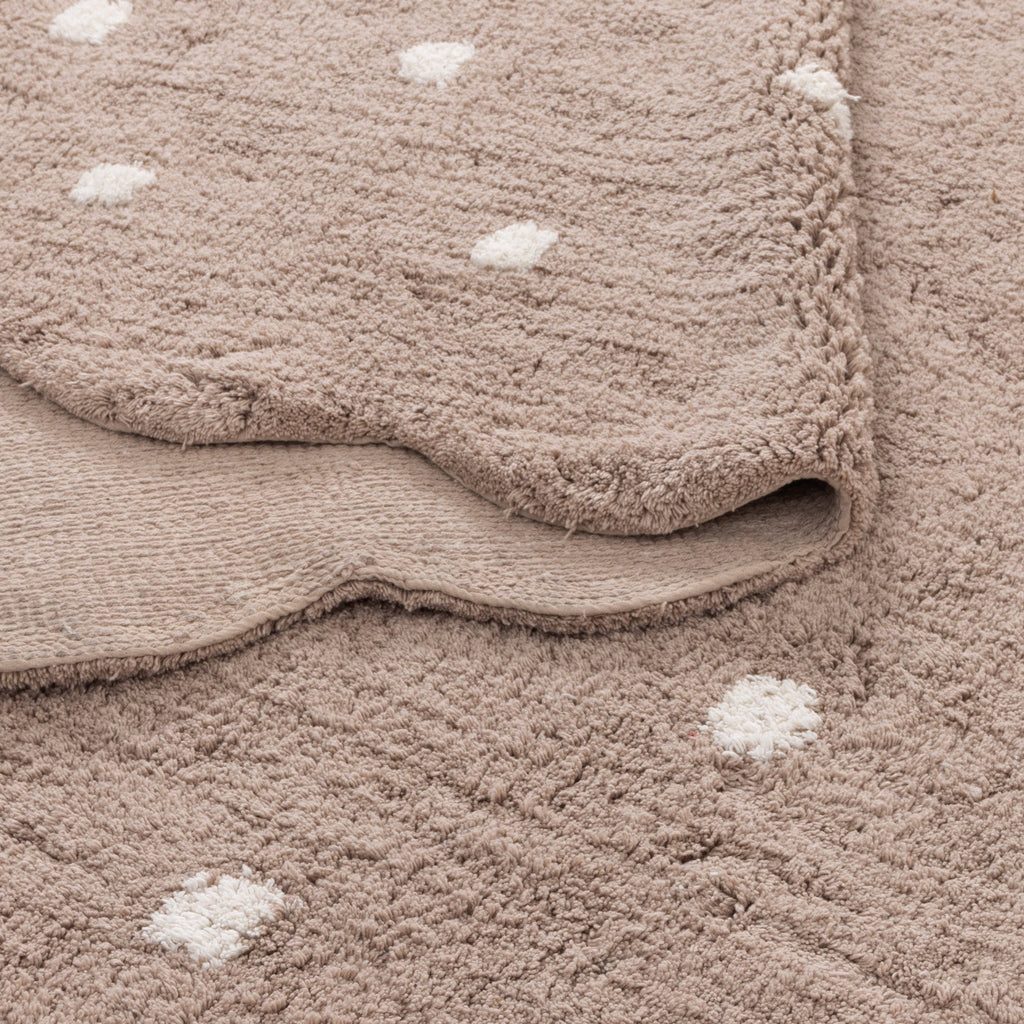 Mellow Mushroom Beige Round Scalloped Kids Rug – view 4
