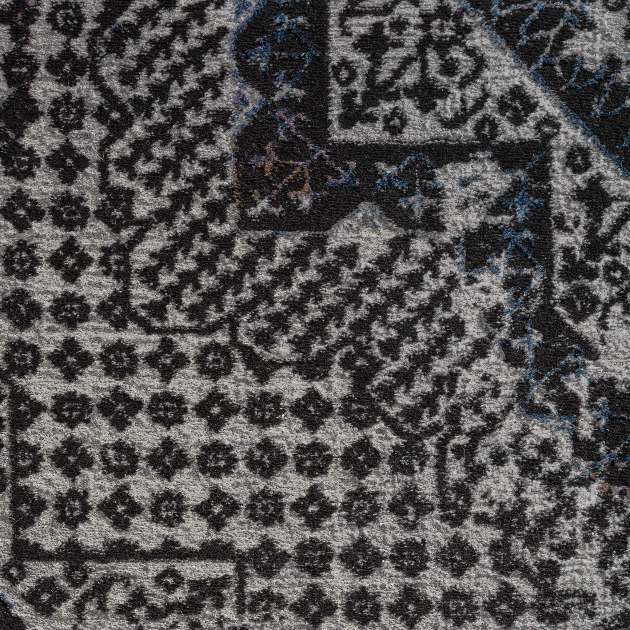 Midnight Grey Turkish Rug Distressed Modern Design