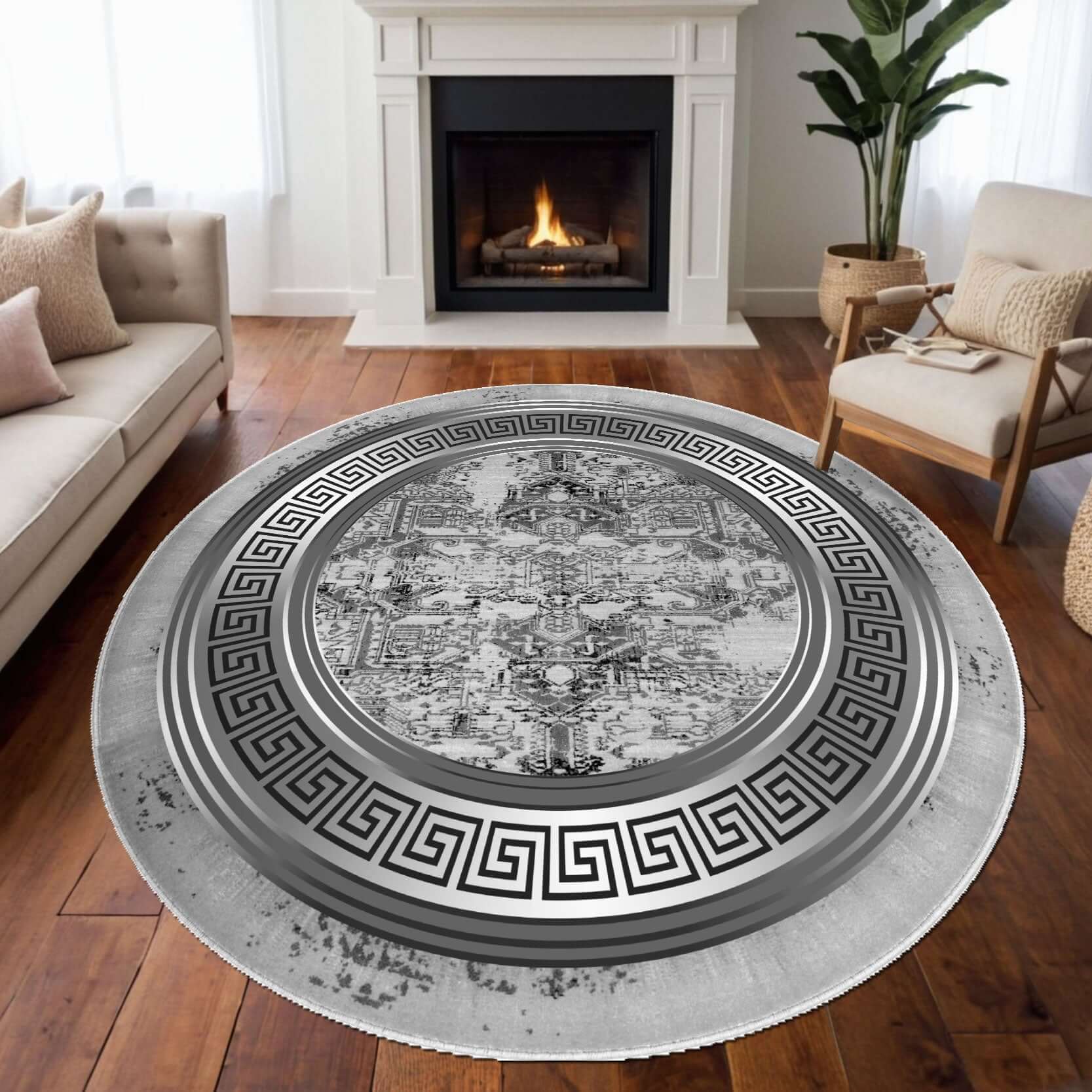 Modern Greek Border Rug – Stylish & Budget-Friendly