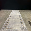 Modern Grey and Gold Turkish Hallway Runner 80cm x 300cm