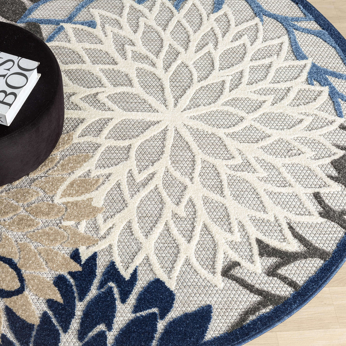 Monaco 1210 Blue Round Rug
