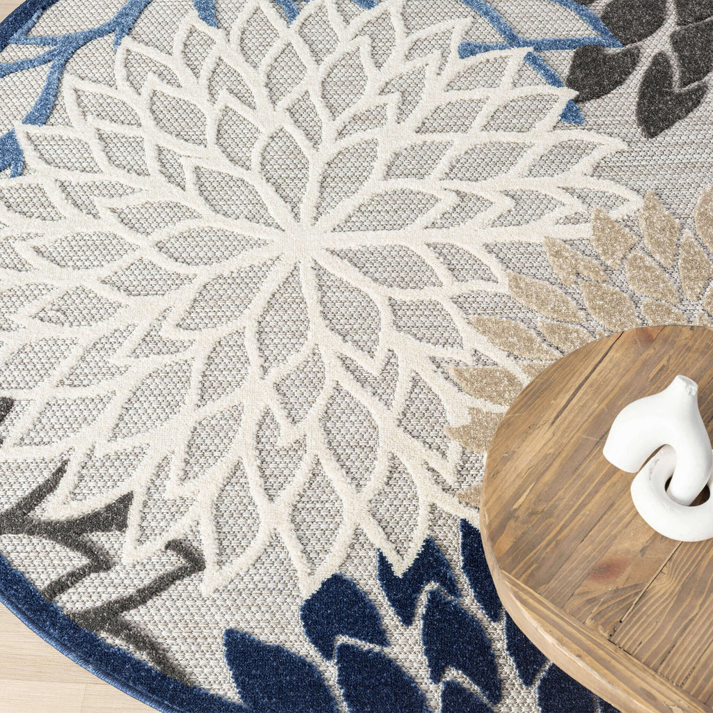 Monaco 1210 Blue Round Rug