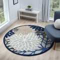 Monaco 1210 Blue Round Rug lifestyle view